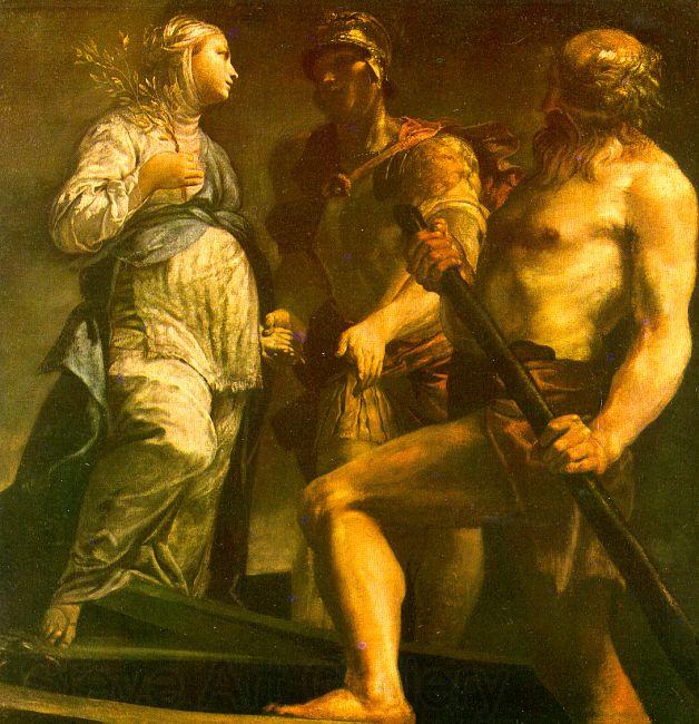 Giuseppe Maria Crespi Aeneas with the Sybil Charon Norge oil painting art